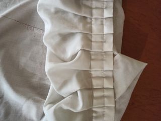 Tenda con gancetti bianco avorio c/fiori