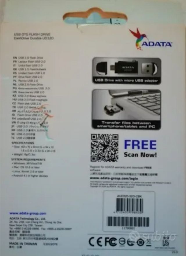 Adata Pendrive dual otg 32Gn