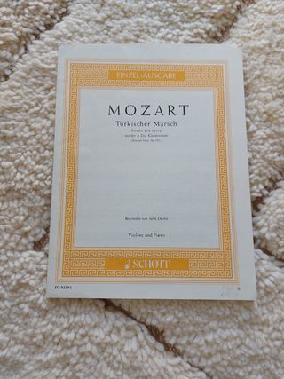 Partitura marcha turca. Mozart. Violín y piano.