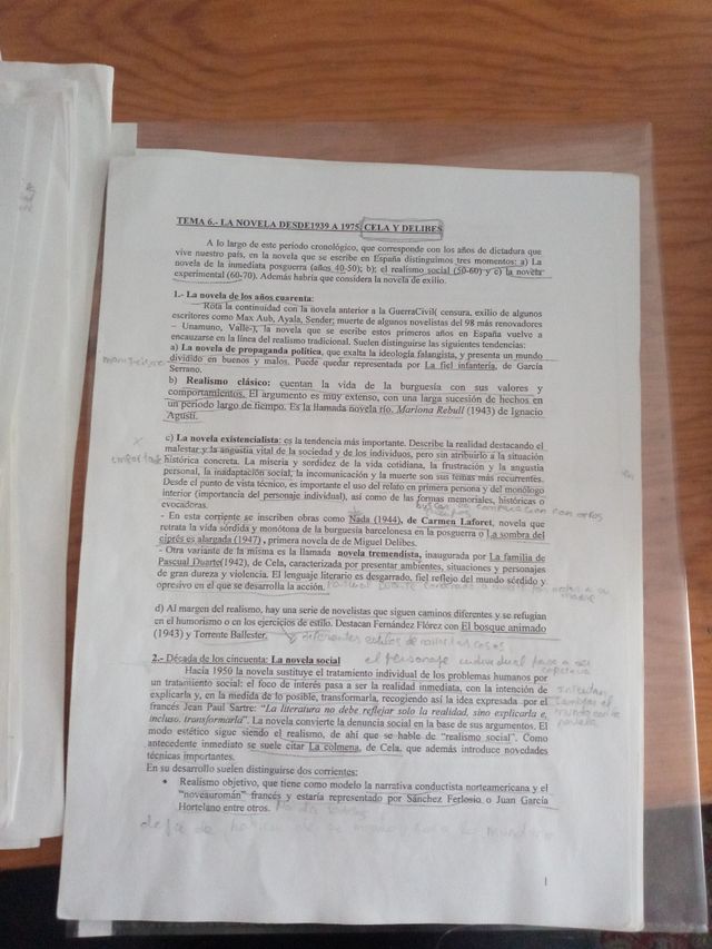 Apuntes literatura española 2 bach EBAU