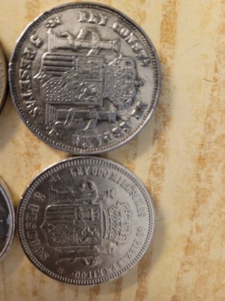 Moneda Papa y  rey España 1871 5 pesetas