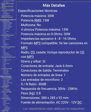 Amplificador profesional con lector de  CD