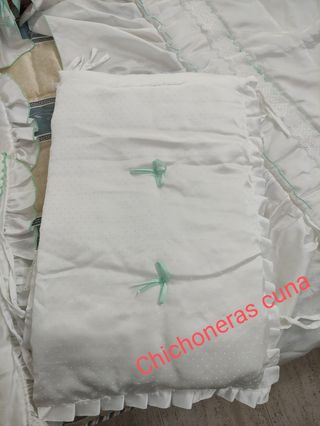 Colcha de cuna, saco carro, cesta aseo, ARTESANÍA