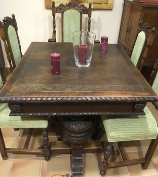 Sillas Rústicas Antiguas Y Mesa