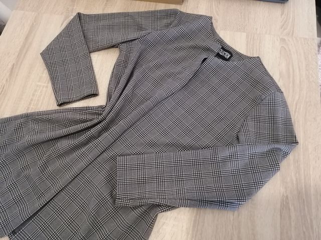 sobretodo blazer cuadros mujer talla Única