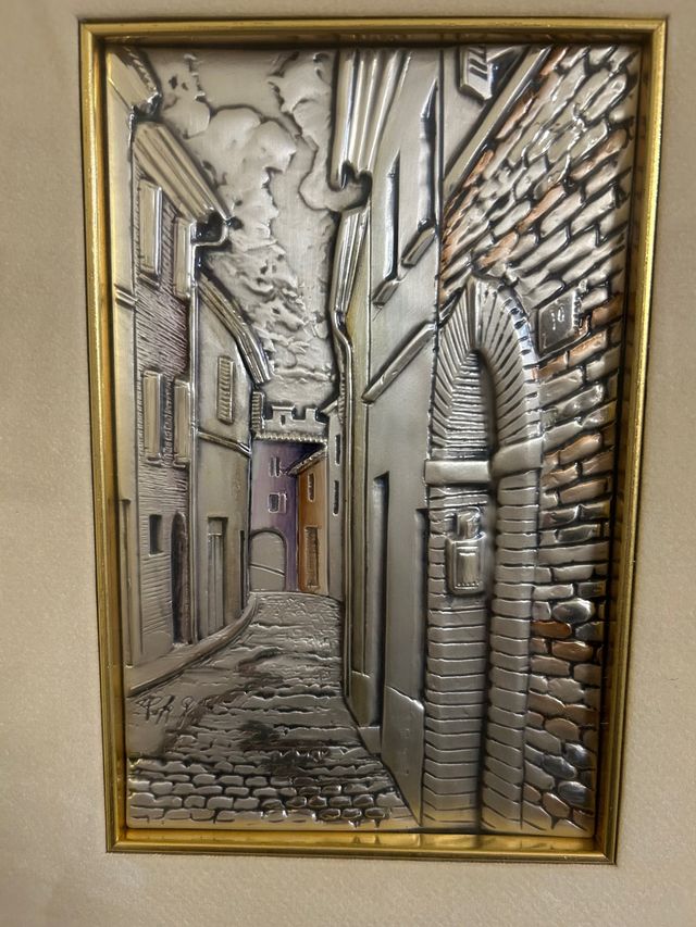 Quadro con bassorilievo in argento 996