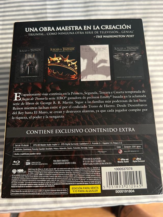 Serie Juego de Tronos Temporada 1 a la 4