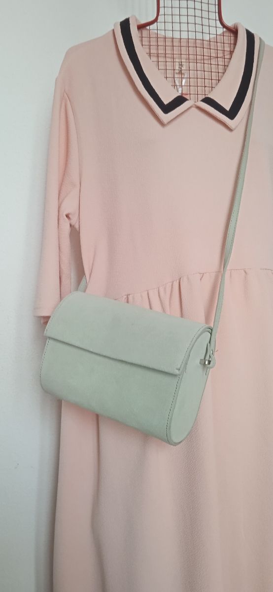 Bolso  de ante azul verdoso Mango