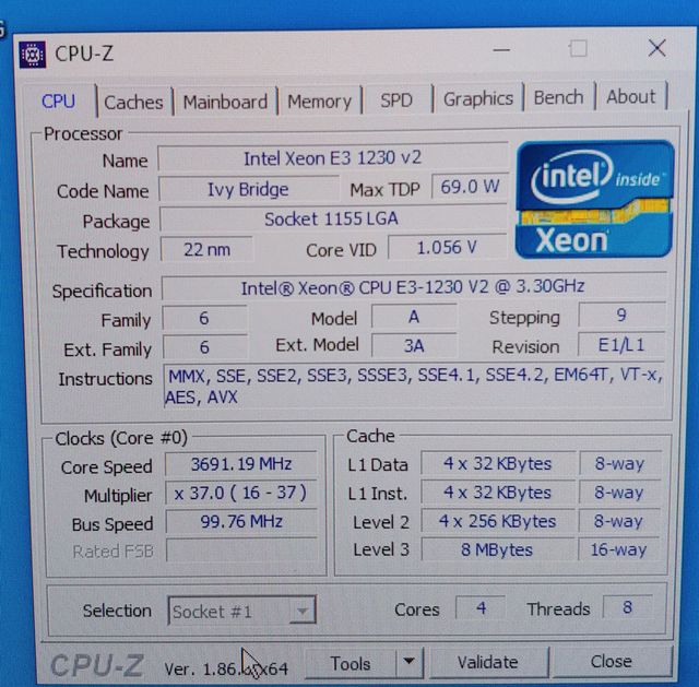 Intel Xeon E3-1230 V2 de 4 núcleos y 8 hilos de segunda mano por 35 EUR ...