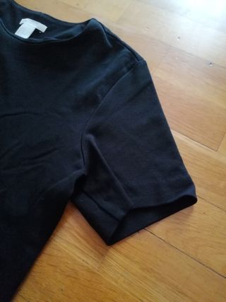 Vestido negro H&M Basic manga corta