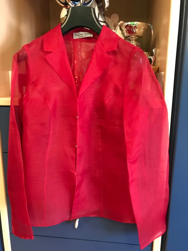 Camicia in organza di seta rossa VIRGINIA GREGORI 