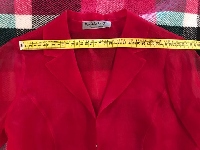 Camicia in organza di seta rossa VIRGINIA GREGORI 
