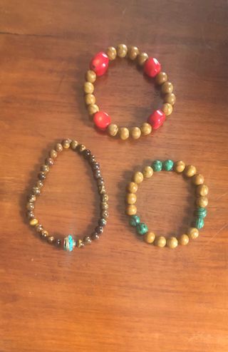 Pulseras piedras naturales o cuero.DIA PADRE