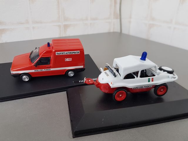 VIGILI DEL FUOCO -POMPIERI -FIAT FIORINO + ANFIBIO