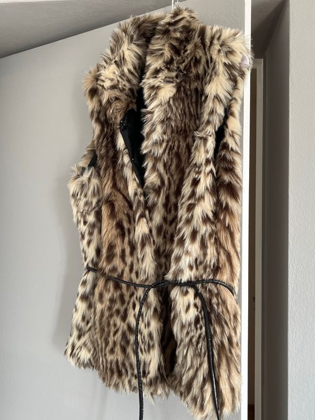 Gilet pelliccia leopardata