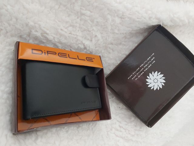 Carteira em pele para homem, preto, Dipelle
