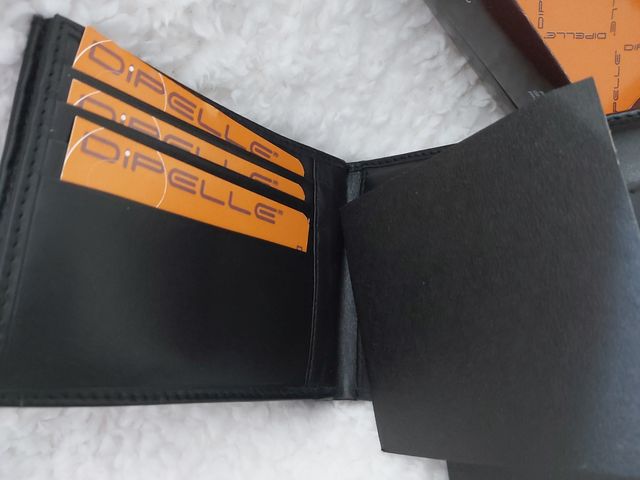 Carteira em pele para homem, preto, Dipelle