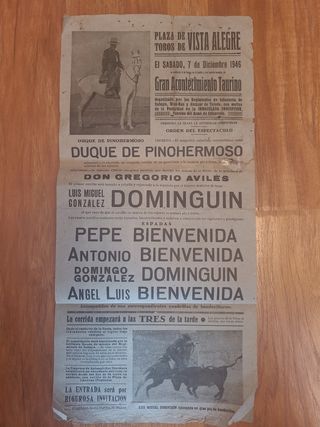 cartel toros Madrid 7 diciembre de 1946