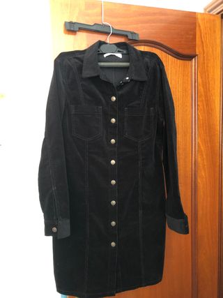 Vestido de pana negro manga larga JDY