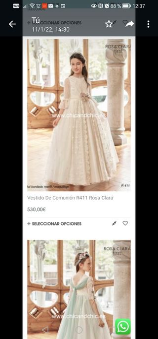 vestido comunión Rosa Clará