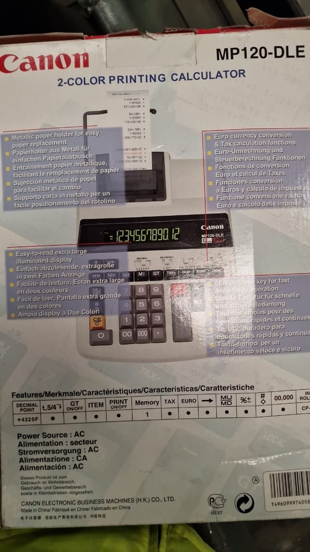 color printing calculator canon mp120