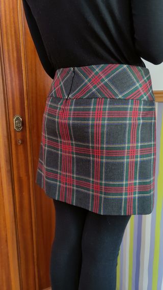 Minifalda recta de cuadros
