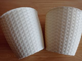 2 Macetas plástico 19 cm color crema 3L