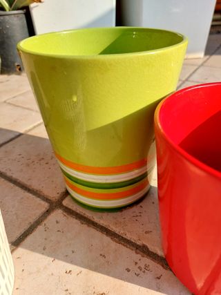 set 3 vasi ceramica in vari colori