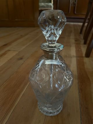 Botella cristal antigua para coñac licor etc