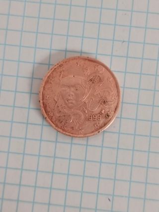 Moneda Francia 1999 con fallo acuñación 