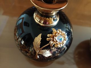 Juego de tocador bañado en oro.