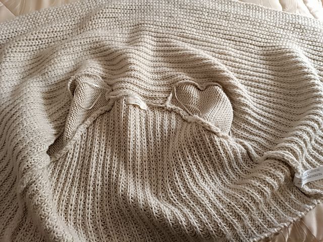 Chaqueta beige lana de Zara