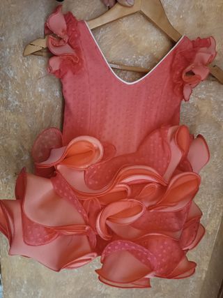 traje flamenca coral 4 años