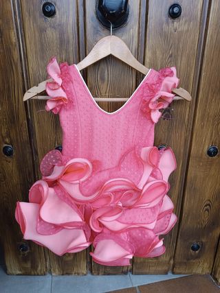 traje flamenca coral 4 años