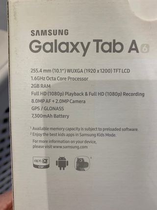 Tablet Samsung  galaxy tab A6.
