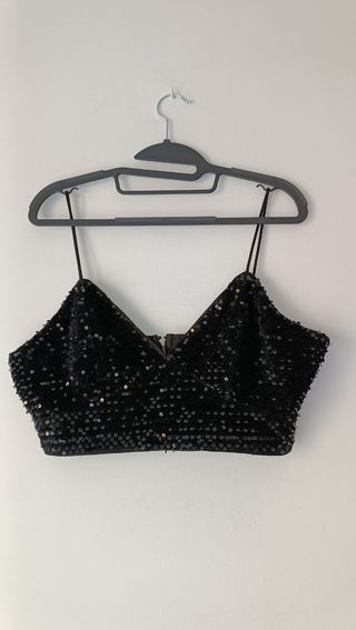 blusa lentejuelas negras