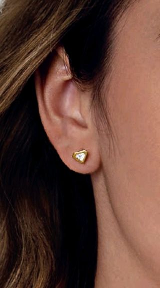 Pendientes con forma de Diamante en Oro Ley de 9 K
