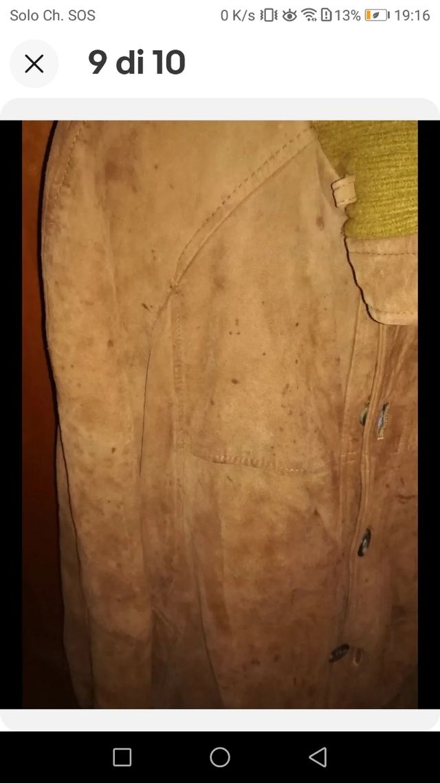 Giacca giubbino giubbotto pelle scamosciata sherpa