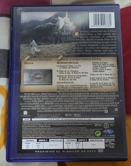 DVD EL SEÑOR DE LOS ANILLOS