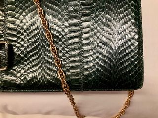 Bolso vintage de piel de serpiente auténtica