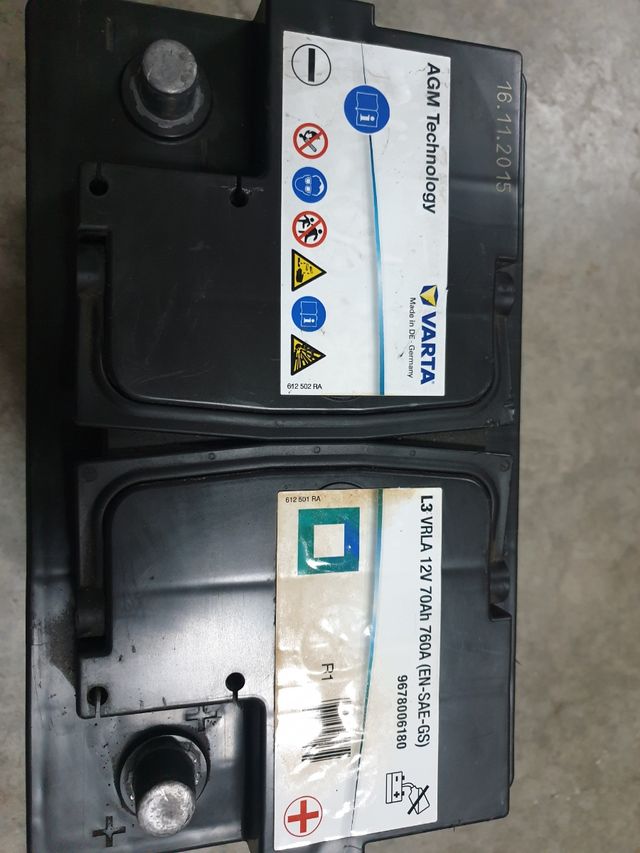 Batería Varta AGM L3 VRLA 12V 70Ah 760A de segunda mano por 65 EUR en
