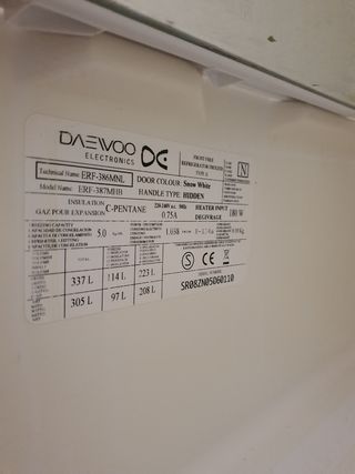 evaporador nevera Daewoo 