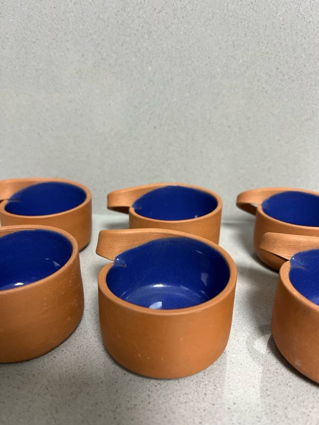 Juego de chupitos  artesanal de cerámica gallega