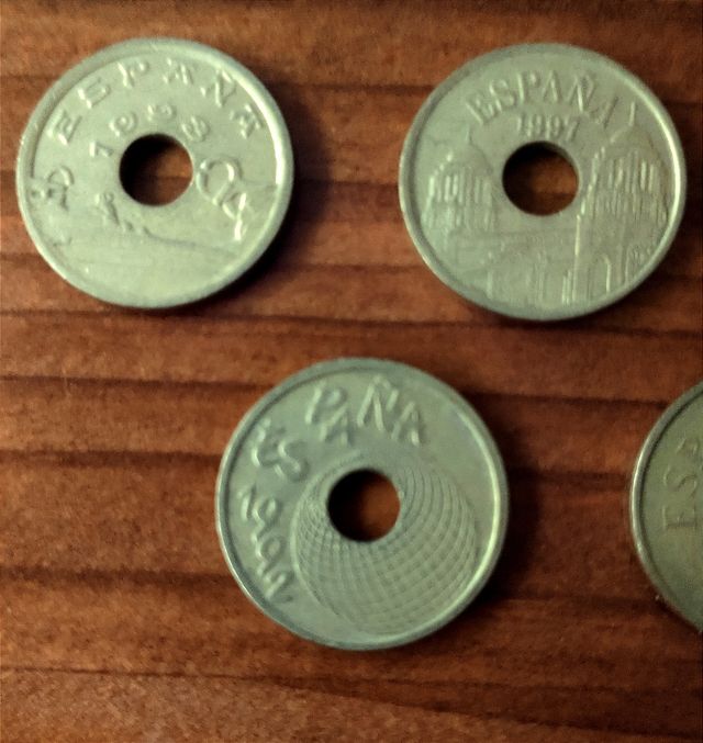 Monedas 25 pesetas años 90