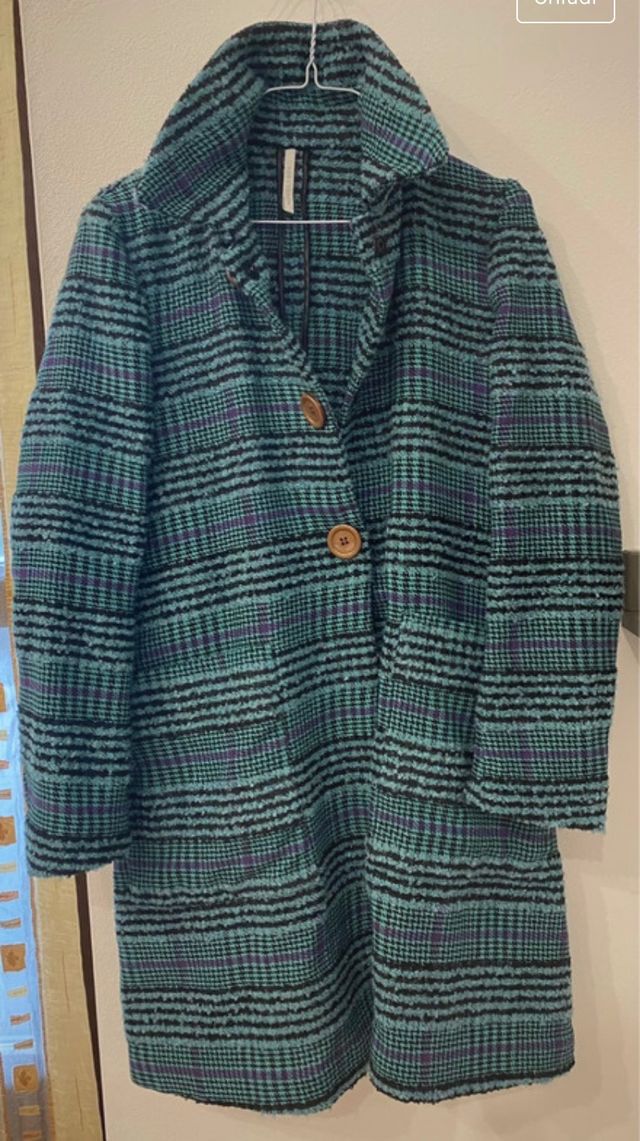 Cappotto tartan 60% lana sfoderato.taglia S