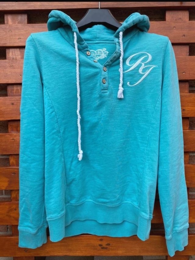 felpa con cappuccio RIFLE azzurra taglia S 