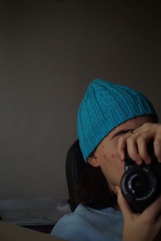 Gorro lana azul 