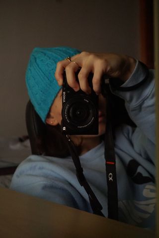 Gorro lana azul 