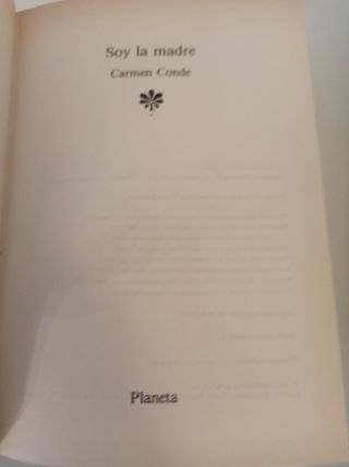 Libro: "Soy la madre", Carmen Conde
