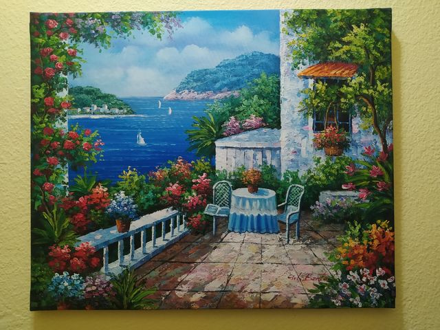 lote de 4 pinturas ..enmarcadas 3-61x50cm-1-61x91